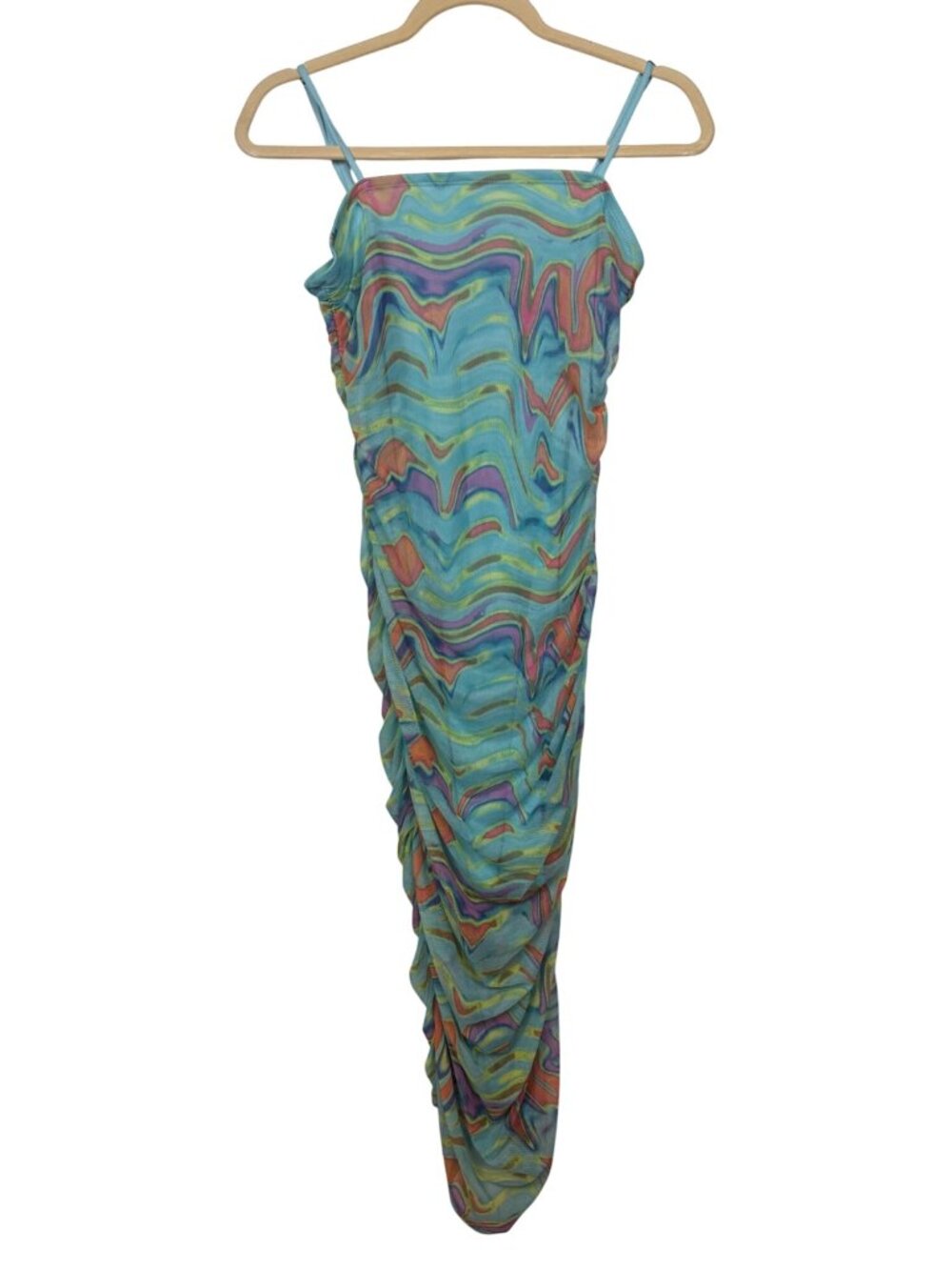 ✨3/$30 Wild Fable M Multicolor Marbled Ruched Midi Dress